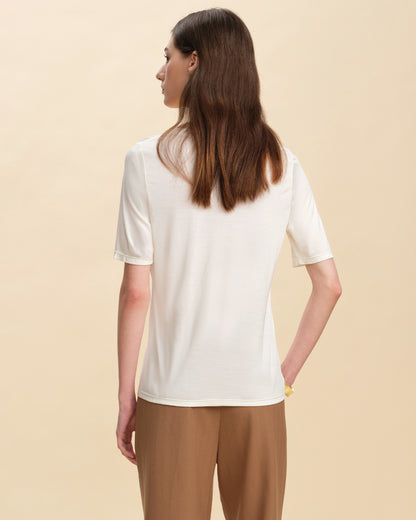 Relaxed Silk Knit V-Neck Tee