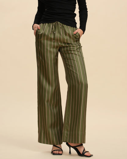 Silk Loose Straight Trousers