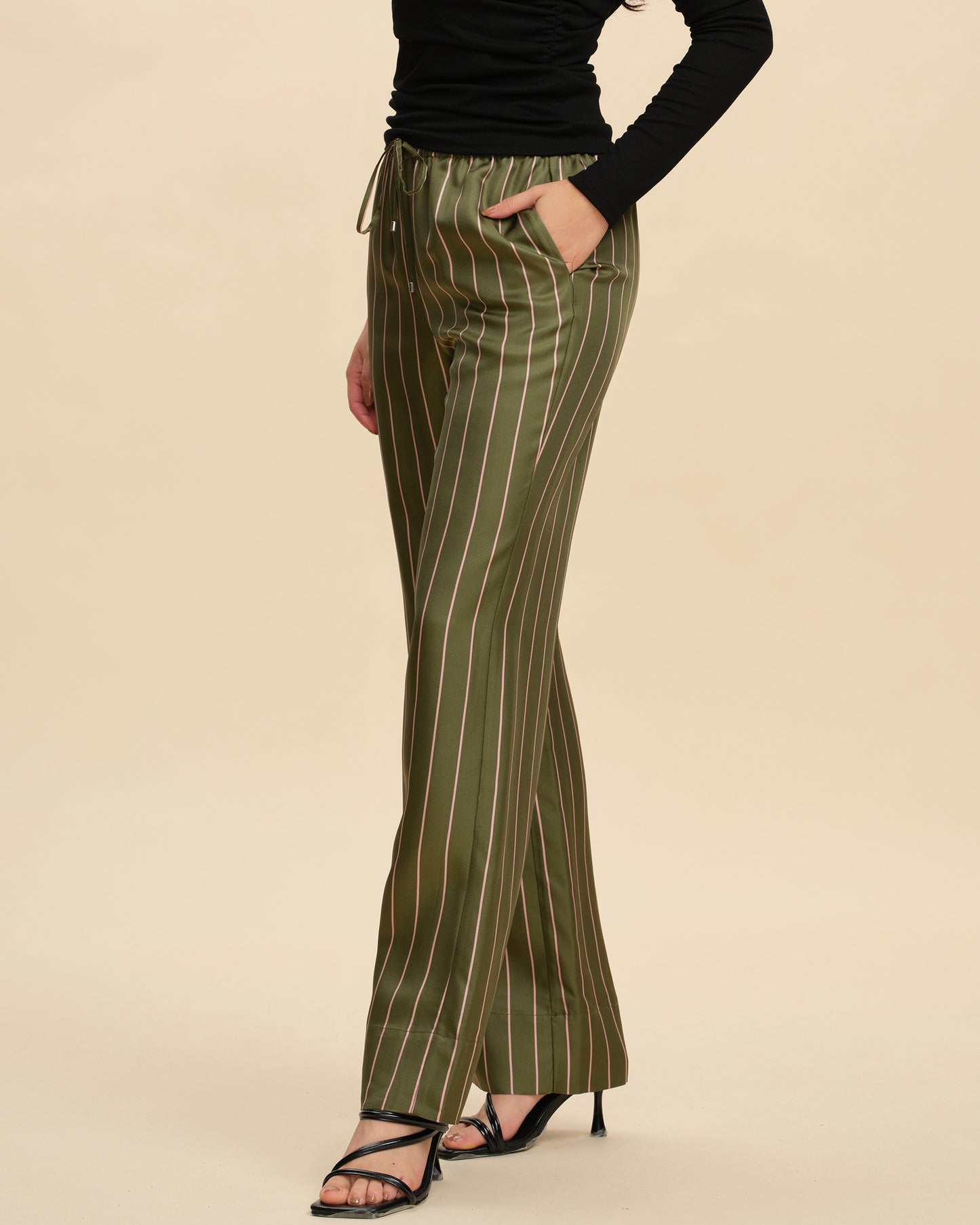 Silk Loose Straight Trousers