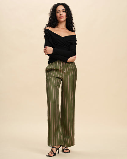 Silk Loose Straight Trousers