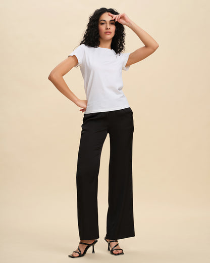 Silk Loose Straight Trousers