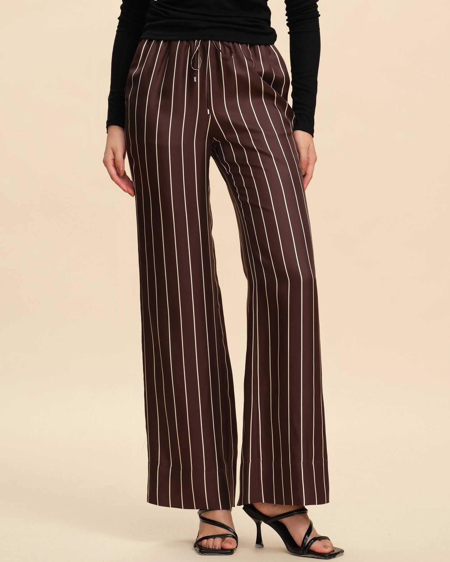 Silk Loose Straight Trousers