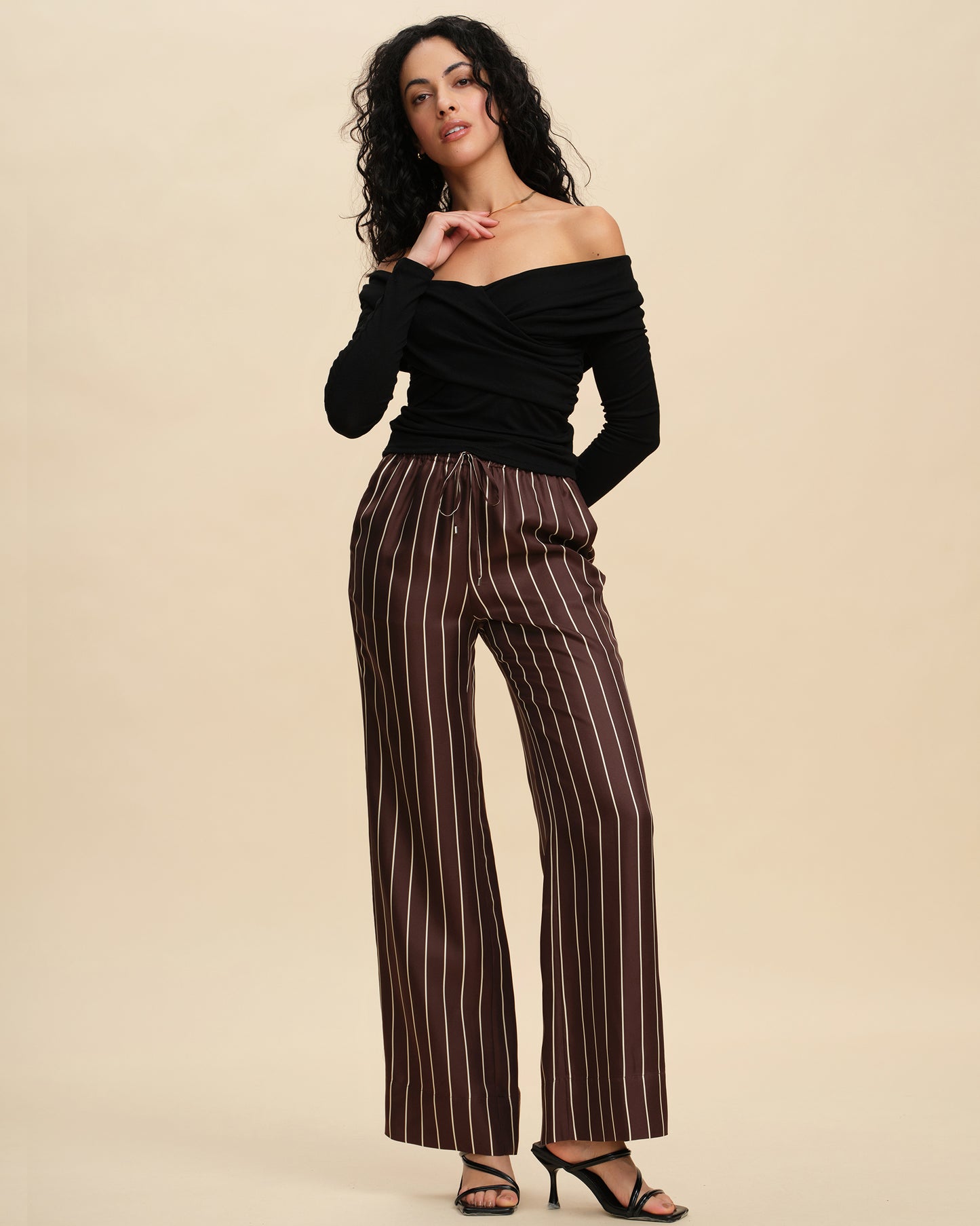 Silk Loose Straight Trousers