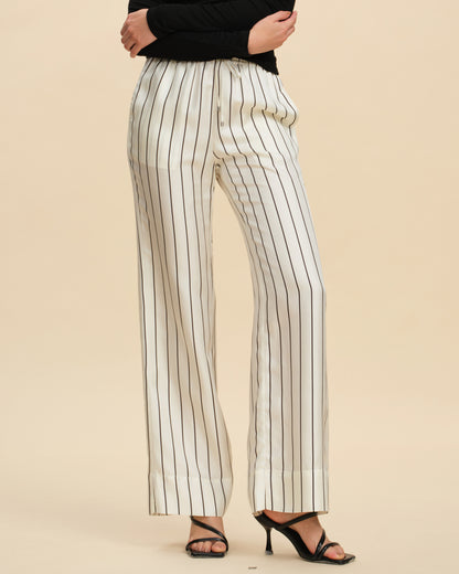 Silk Loose Straight Trousers